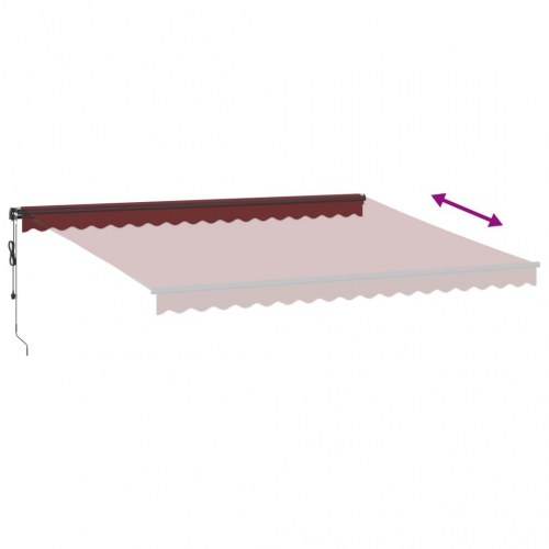 Markise med LED-lys og automatisk betjening 450 x 350 cm - bordeaux
