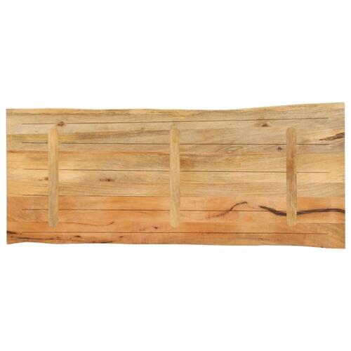 Bordplade 140x60x3,8 cm naturlig kant massivt mangotræ