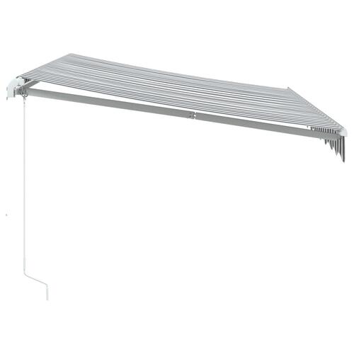Markise 300x250 cm manuel betjening antracitgrå og hvid