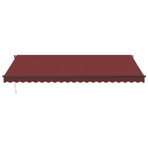 Markise med LED-lys 500x350 cm manuel betjening bordeauxfarvet