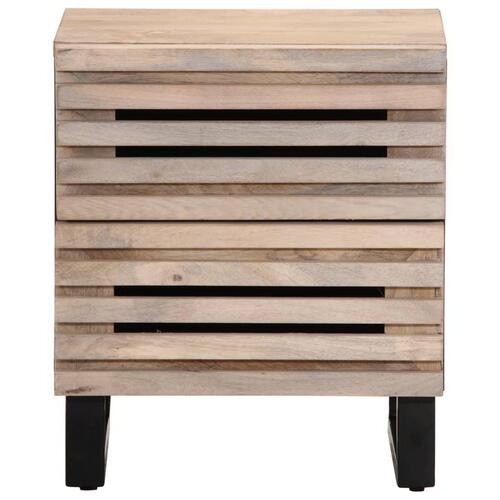 Sengebord 40x34x46 cm massivt bleget mangotræ