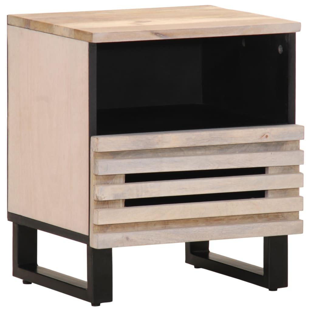 Sengebord 40x34x46 cm massivt bleget mangotræ