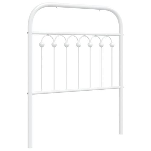Sengegavl 75 cm metal hvid