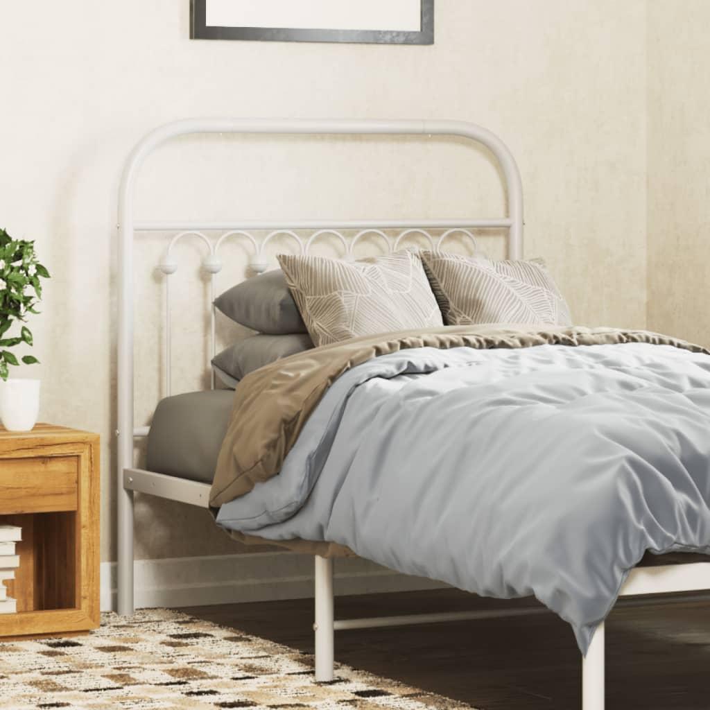 Sengegavl 90 cm metal hvid