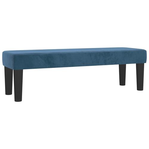 Bænk 100x30x30 cm fløjl mørkeblå