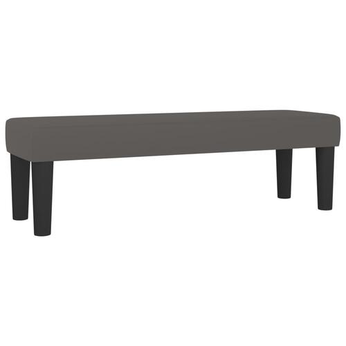 Bænk 100x30x30 cm kunstlæder grå