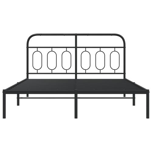 Sengeramme med sengegavl 140x200 cm metal sort