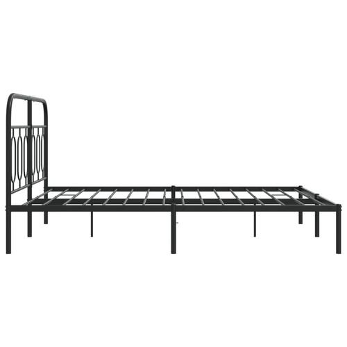 Sengeramme med sengegavl 140x200 cm metal sort