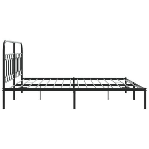 Sengeramme med sengegavl 200x200 cm metal sort