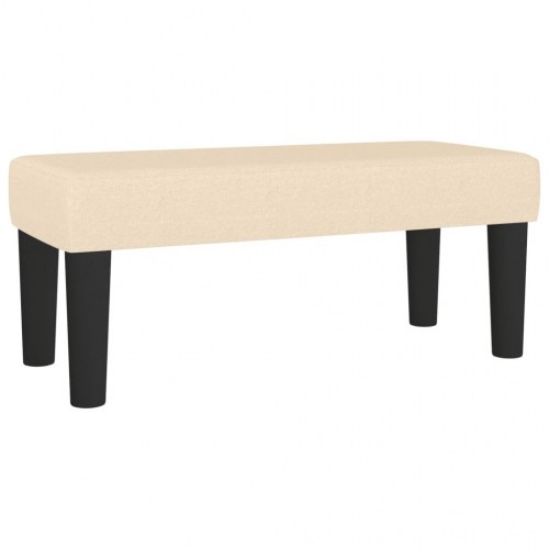 Kontinentalseng med madras 90×200 cm - stof, cremefarvet