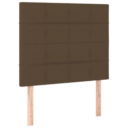 Kontinentalseng med madras 100×200 cm - stof, mørkebrun