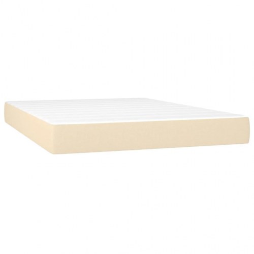 Kontinentalseng med madras 140×190 cm - stof, cremefarvet