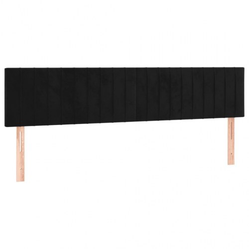 Kontinentalseng med madras 120x190 cm - velour, sort