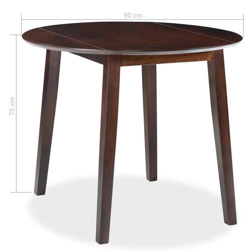 Klapbord rundt MDF brun