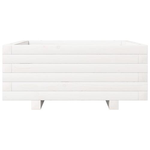 Plantekasse 60x60x26,5 cm massivt fyrretræ hvid