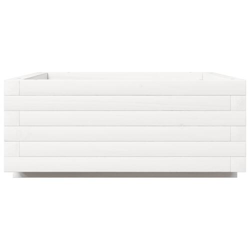 Plantekasse 60x60x26,5 cm massivt fyrretræ hvid