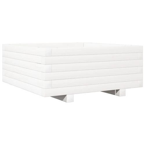 Plantekasse 60x60x26,5 cm massivt fyrretræ hvid