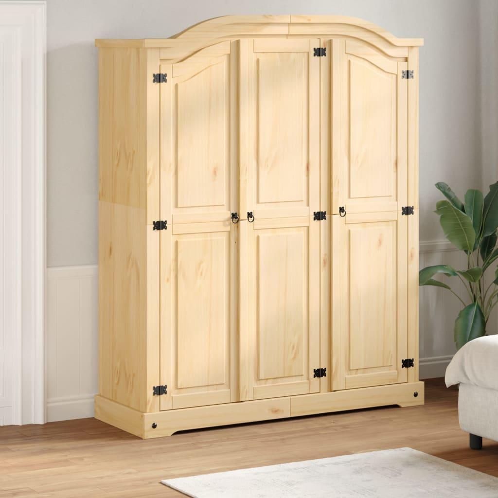 Klædeskab Corona 151,5x52x186 cm massivt fyrretræ billede