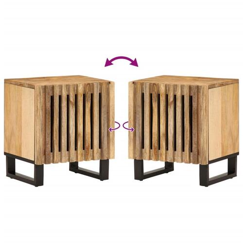 Sengebord 40x33x46 cm massivt ru mangotræ