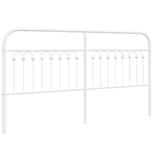 Sengegavl 180 cm metal hvid
