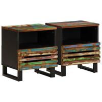 Sengeborde 2 stk. 40x33x46 cm massivt genbrugstræ