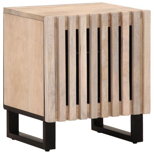 Sengeborde 2 stk. 40x34x46 cm massivt bleget mangotræ