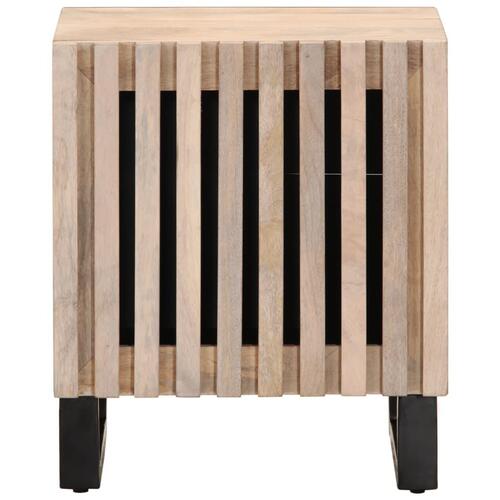 Sengeborde 2 stk. 40x34x46 cm massivt bleget mangotræ