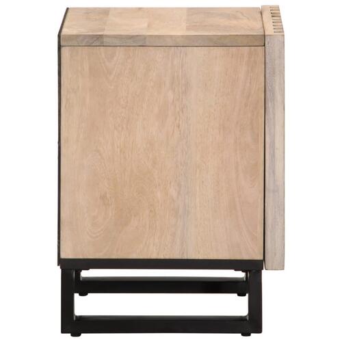 Sengeborde 2 stk. 40x34x46 cm massivt bleget mangotræ