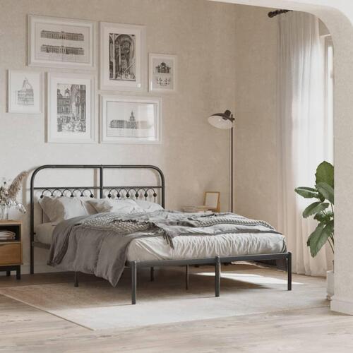 Sengegavl 135 cm metal sort