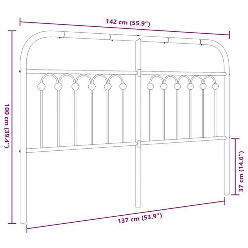 Sengegavl 135 cm metal sort