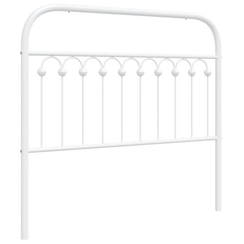 Sengegavl 107 cm metal hvid