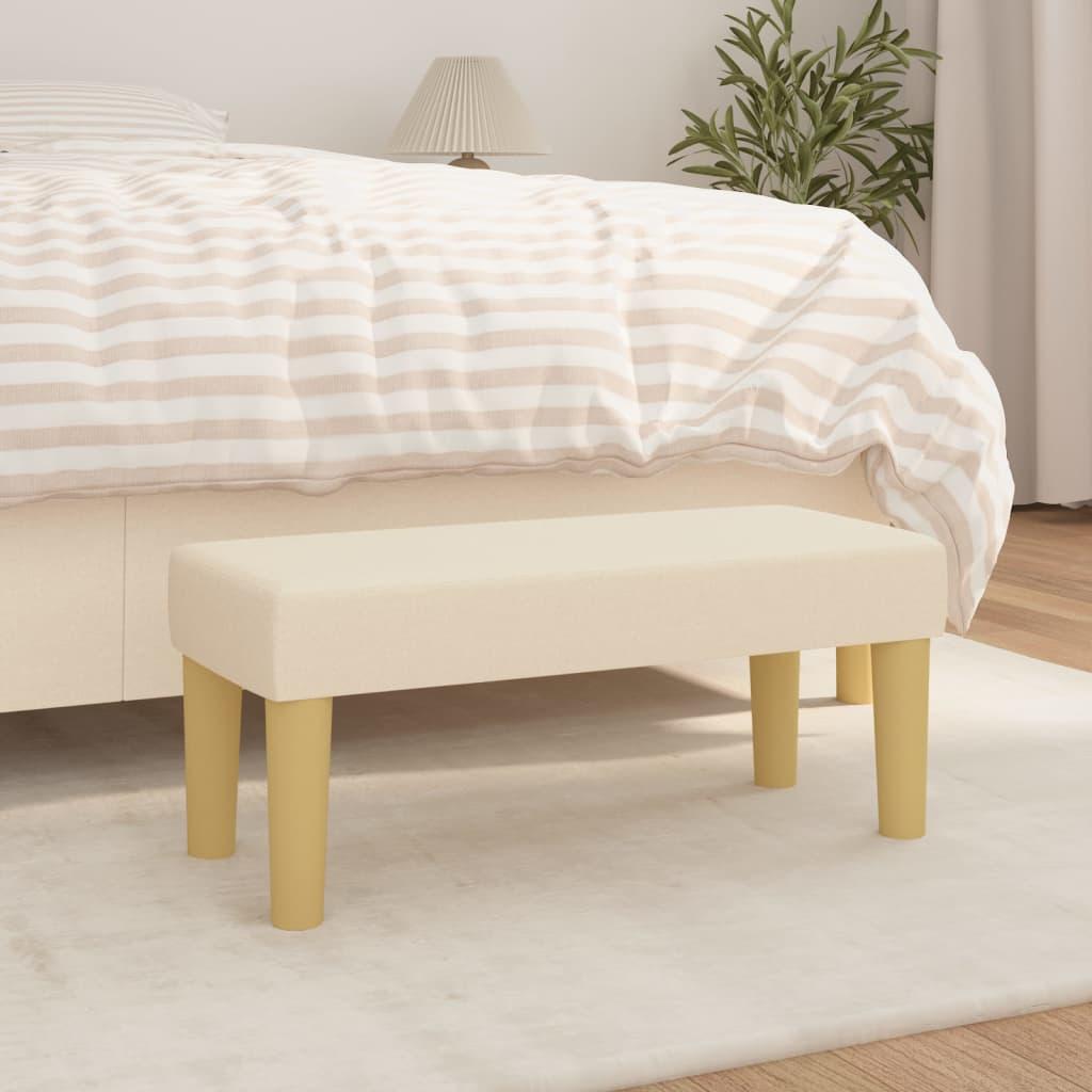 Bænk 70x30x30 cm stof cremefarvet