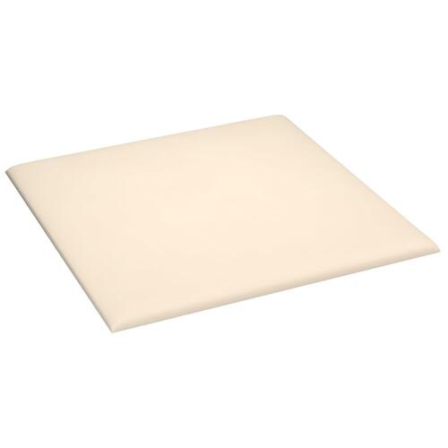 Vægpaneler 12 stk. 30x30 cm 1,08 m² fløjl cremefarvet