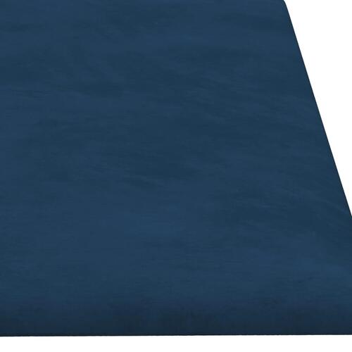 Vægpaneler 12 stk. 60x15 cm 1,08 m² fløjl blå