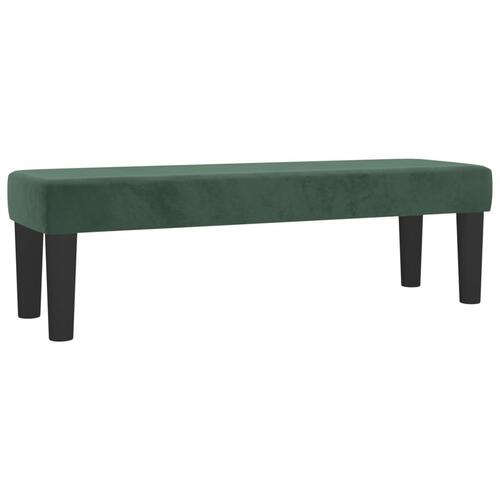 Bænk 100x30x30 cm fløjl mørkegrøn