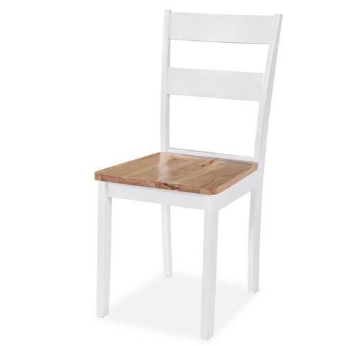 Spisebordsstole 4 stk. massivt gummitræ hvid