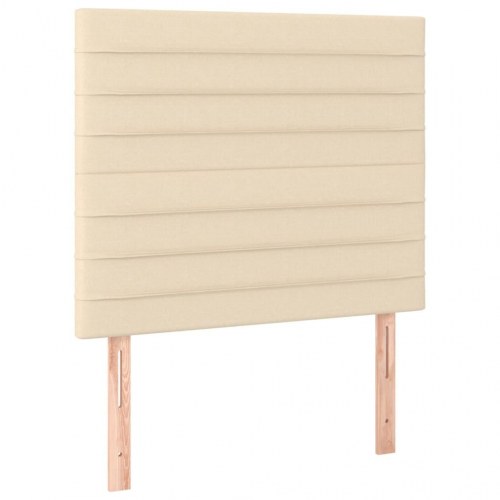 Kontinentalseng med madras 100×200 cm - stof, cremefarvet