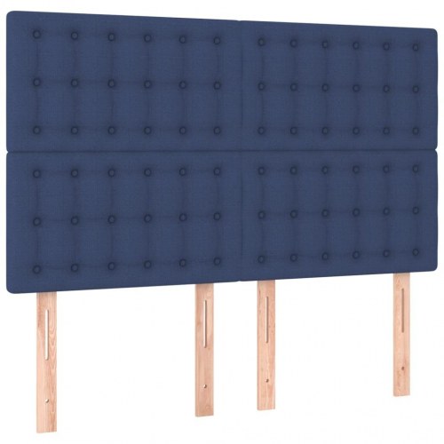Kontinentalseng med madras 140×190 cm - stof, blå