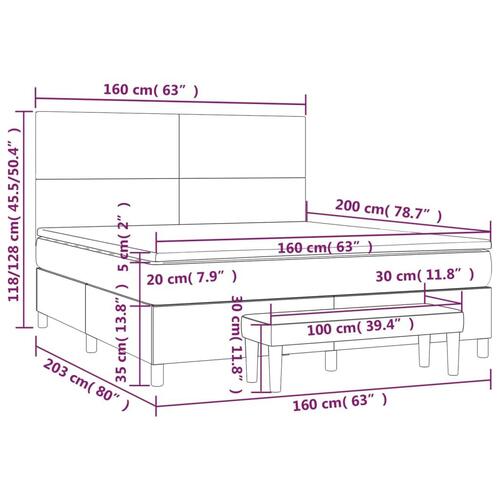 Kontinentalseng 160x200 cm kunstlæder sort