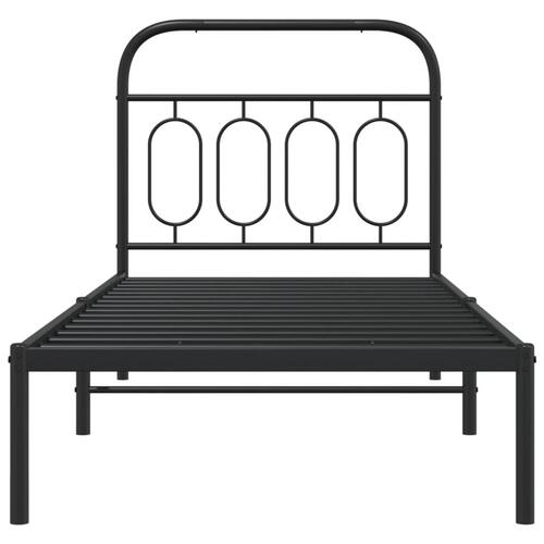 Sengeramme med sengegavl 80x200 cm metal sort