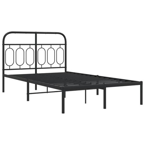 Sengeramme med sengegavl 120x200 cm metal sort
