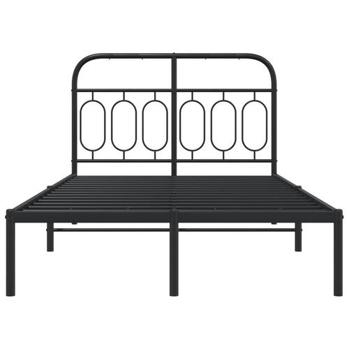 Sengeramme med sengegavl 120x200 cm metal sort