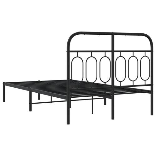Sengeramme med sengegavl 120x200 cm metal sort