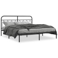 Sengeramme med sengegavl 160x200 cm metal sort
