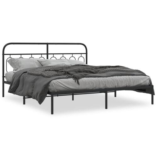 Sengeramme med sengegavl 183x213 cm metal sort