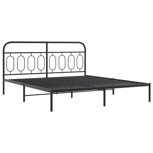 Sengeramme med sengegavl 183x213 cm metal sort