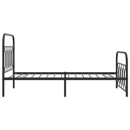 Sengeramme med sengegavl og fodgærde 100x190 cm metal sort