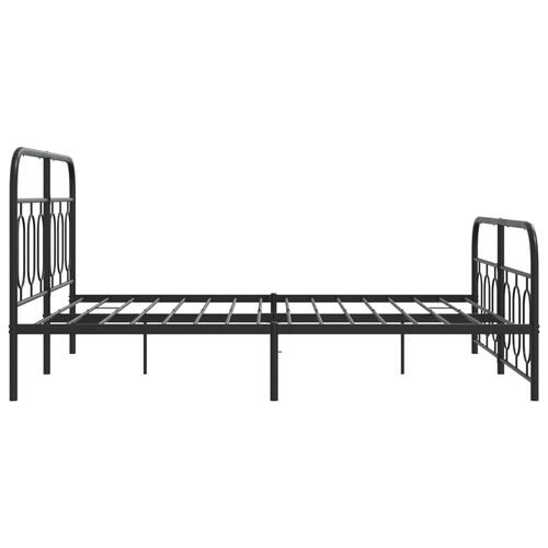 Sengeramme med sengegavl og fodgærde 135x190 cm metal sort