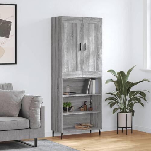 Højskab 69,5x34x180 cm konstrueret træ grå sonoma-eg