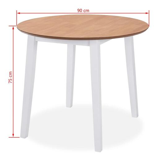 Klapbord rundt MDF hvid